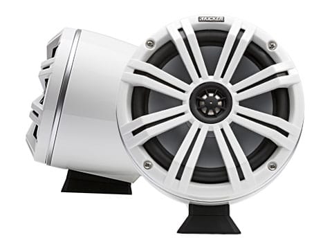 Kicker KMFC8 coaxial marine tower speakers – white