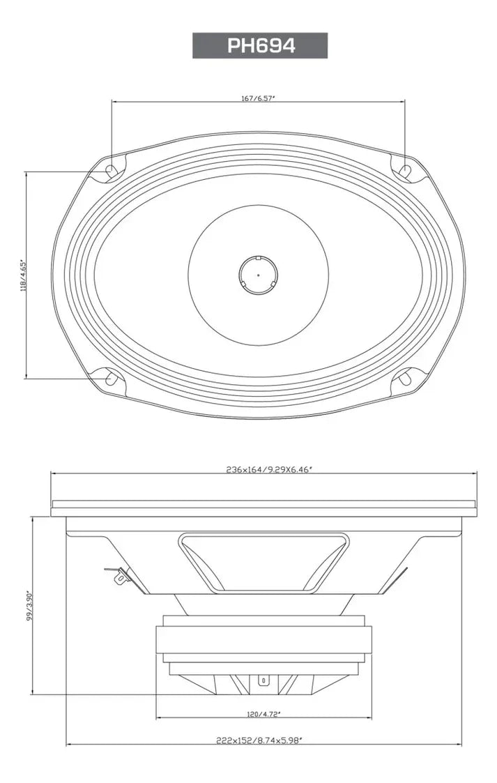 Cerwin-Vega
6x9" Pro Full-Range Coax Horn Speakers
PH694