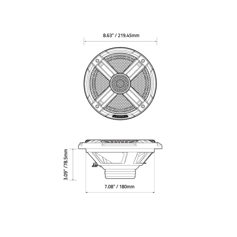 EX8NPS-CF 8″ 2-Way NEO Carbon Fiber Point Source Loudspeaker