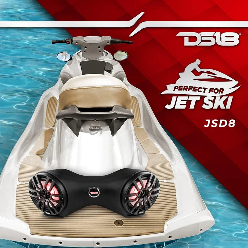 DS18 JSD8
Dual 8" Marine Flat Mount Sound Bar Enclosure with LED RGB Lights 250 Watts Rms (NXL-8BK Included)