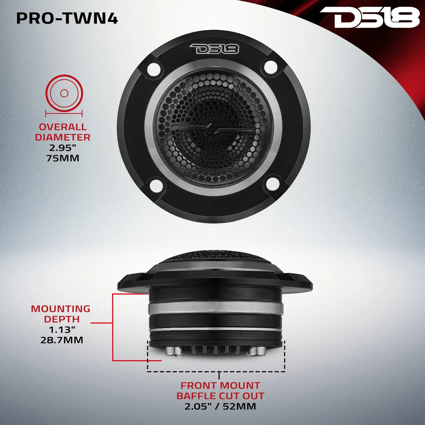 DS18 PRO-TWN4
3" High Compression Neodymium Hybrid Driver/Tweeter