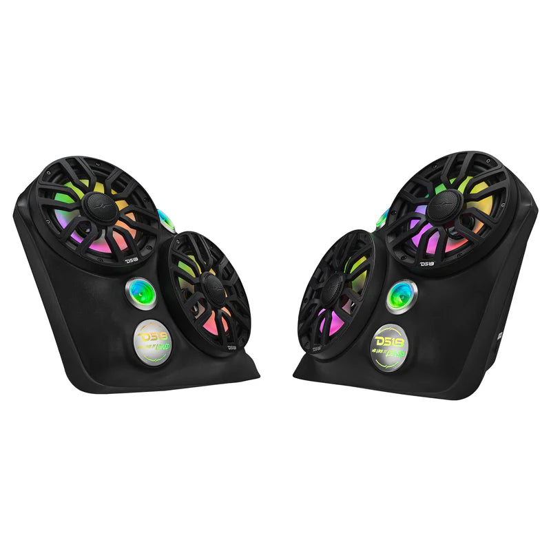 DS18 SLG-F82LD
Dual Front Fender 8” Loaded Speaker Pods with Digital LED Lighting for Polaris Slingshot