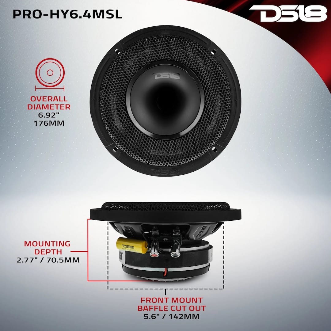 DS18 Motorcycle Audio Pro Coaxial Speakers