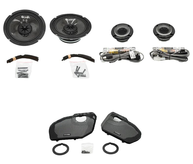 Cicada Audio 24CXK65 component speaker kit for 2024 and newer Harley-Davidson Road Glide available in 2-ohm and 4-ohm versions