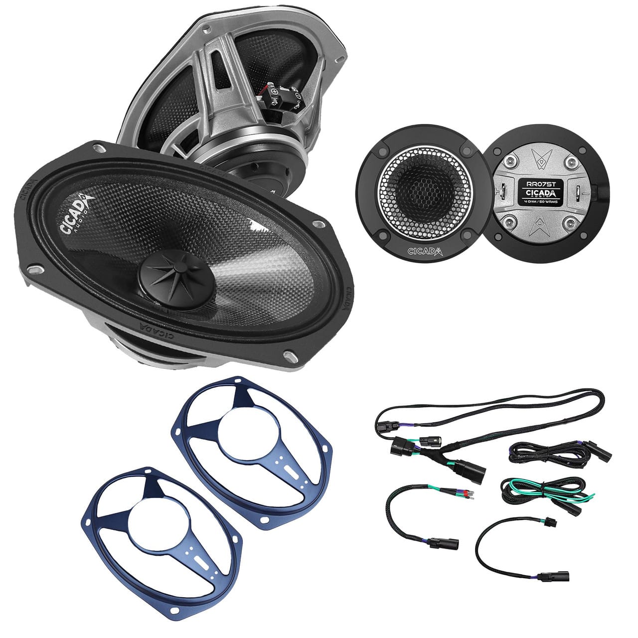 Cicada Audio 24CXK69.2 2-ohm 6x9 component speaker kit for 2024 and newer Harley-Davidson saddlebag lids