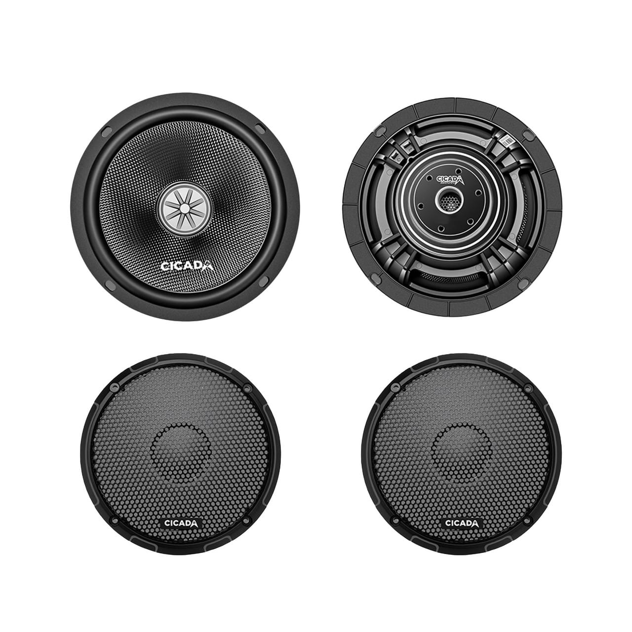Cicada Audio CXXM65 6.5-inch motorcycle mid-bass speakers available in 2-ohm and 4-ohm versions