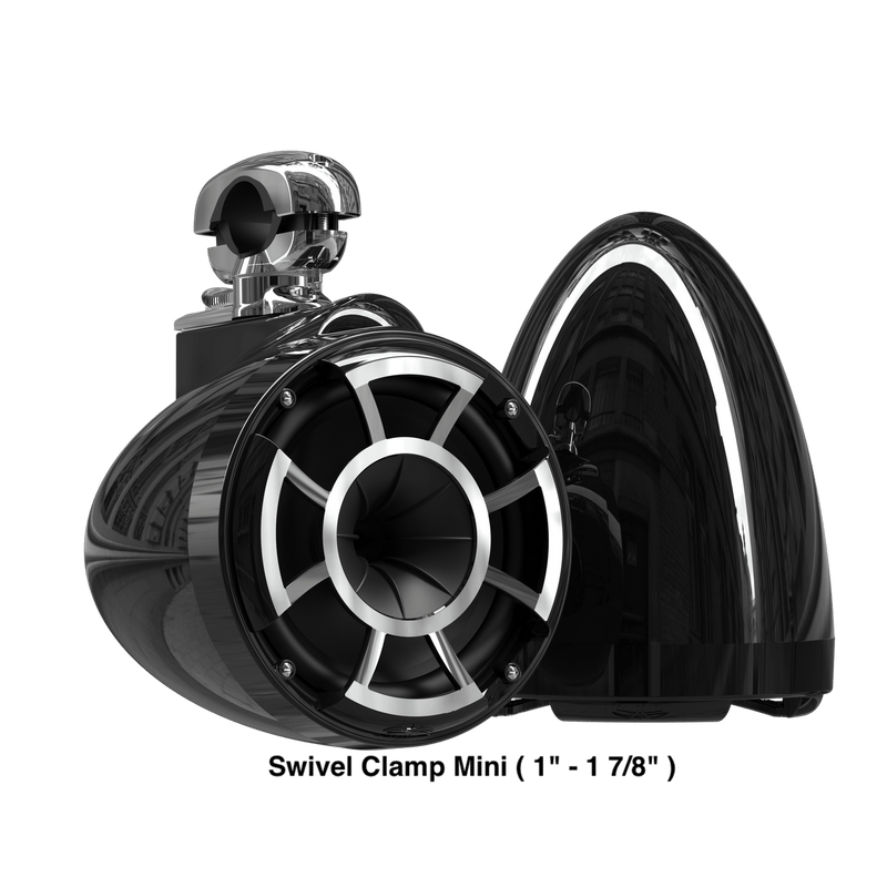 Wet Sounds Boat Wake Tower Speakers Swivel Clamp Mini ( 1" - 1 7/8" ) Wet Sounds REV10™ Black V2 | Revolution Series 10" Black Tower Speakers