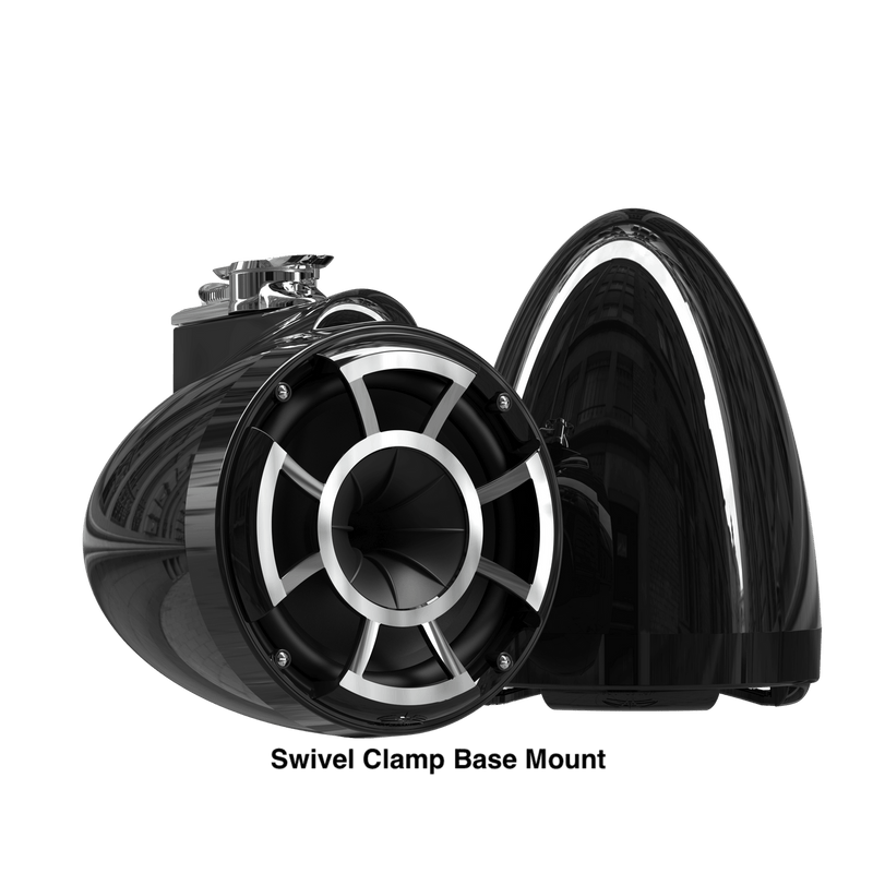 Wet Sounds Boat Wake Tower Speakers Swivel Clamp Base Mount Wet Sounds REV8™ Black V2 | Revolution Series 8" Black Tower Speakers