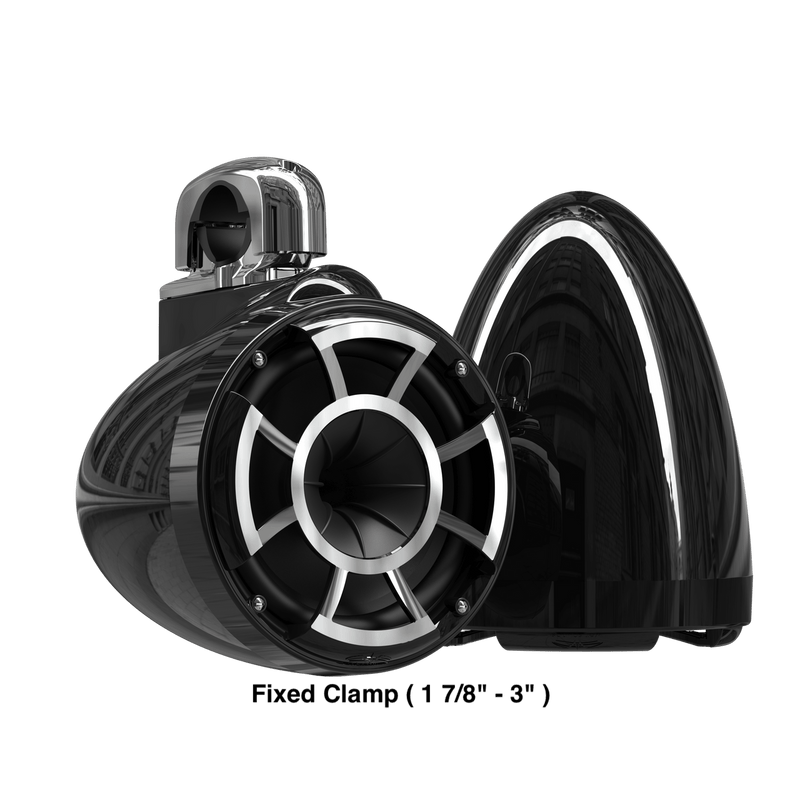Wet Sounds Boat Wake Tower Speakers Fixed Clamp ( 1 7/8" - 3" ) Wet Sounds REV8™ Black V2 | Revolution Series 8" Black Tower Speakers