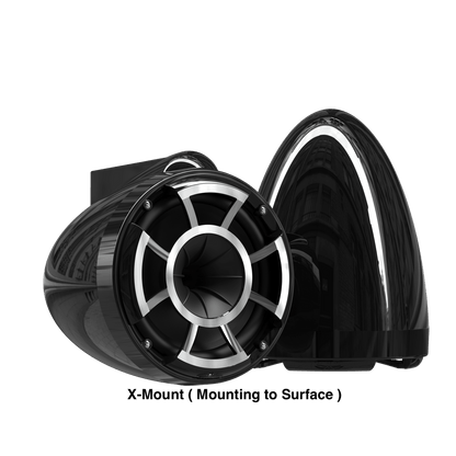 Wet Sounds Boat Wake Tower Speakers X-Mount ( Mounting to Surface ) Wet Sounds REV8™ Black V2 | Revolution Series 8" Black Tower Speakers