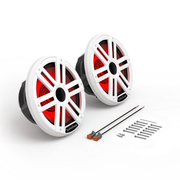 RF Boat Boat Coax Speakers White(pair) Rockford Fosgate M2 10" Color Optix™ 2-Way Horn Loaded Speaker