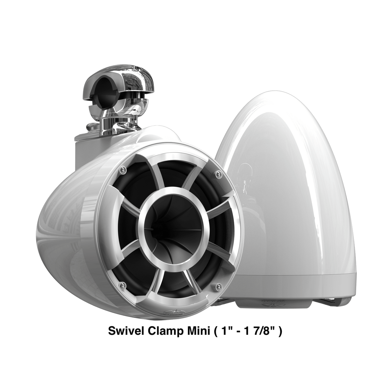 Wet Sounds Boat Wake Tower Speakers Swivel Clamp Mini ( 1" - 1 7/8" ) Wet Sounds REV10™ White V2 | Revolution Series 10" White Tower Speakers