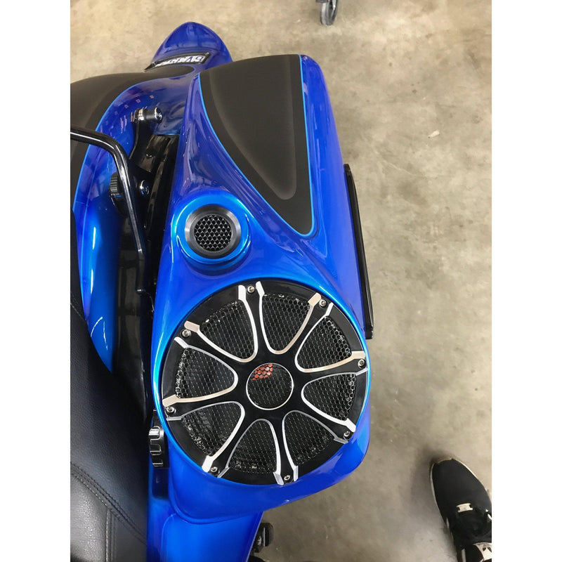 Speed By Design Speaker Lids 14 up Speed By Design TWISTED 8 Harley Speaker Lids