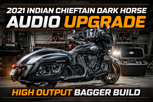 2021 Indian Chieftain Dark Horse motorcycle with high output bagger audio system