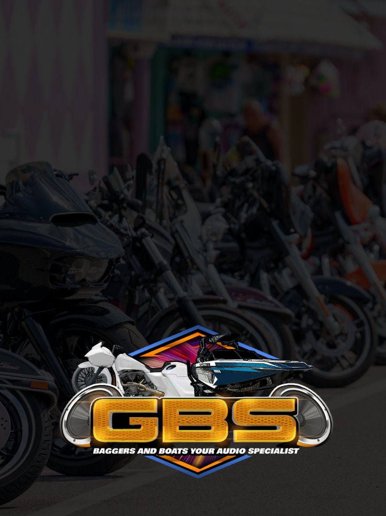Garage Bagger Stereo logo and motorcycles
