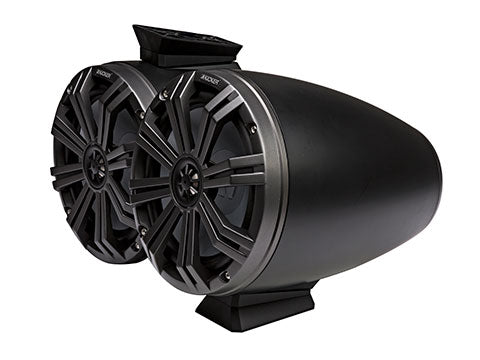 Kicker KMFC8 coaxial marine tower speakers – black