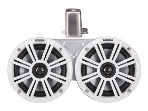 KICKER KMTDC65W Dual 6.5" Coaxial Tower System - White (front)