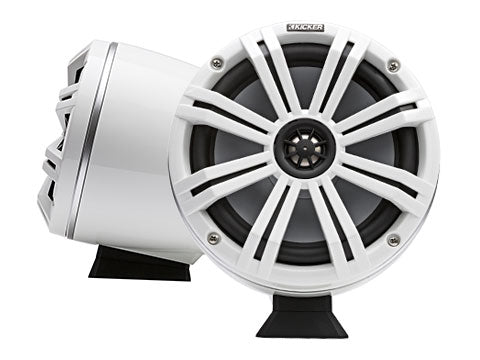 Kicker KMFC8 coaxial marine tower speakers – white