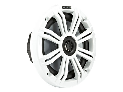 KICKER KM654 – three‑quarter (white grille)