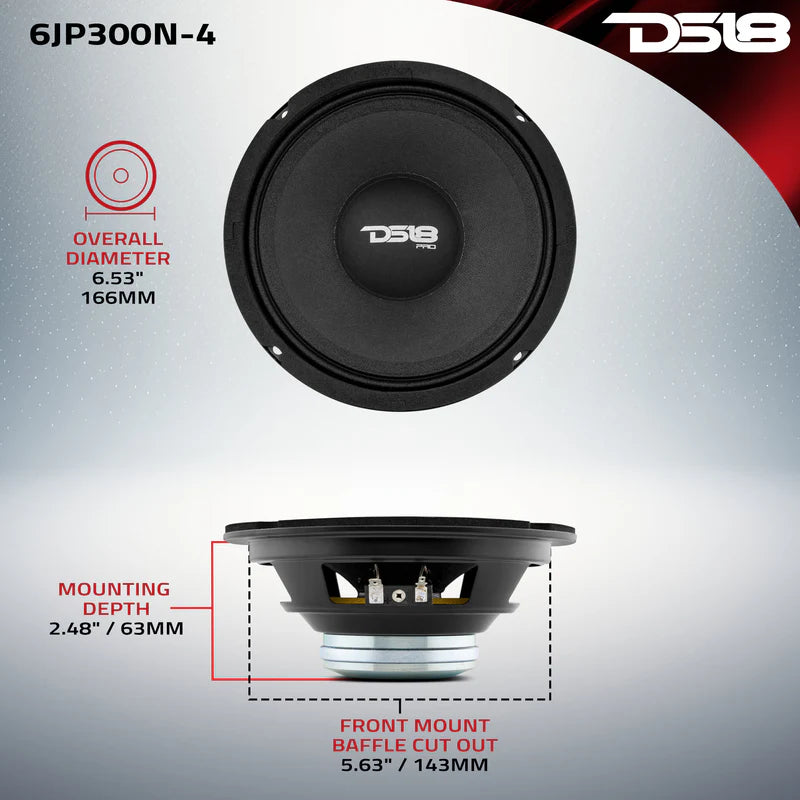 DS18 6JP300N-4 — 6.5″ Neodymium Full-Range Loudspeaker (4Ω)