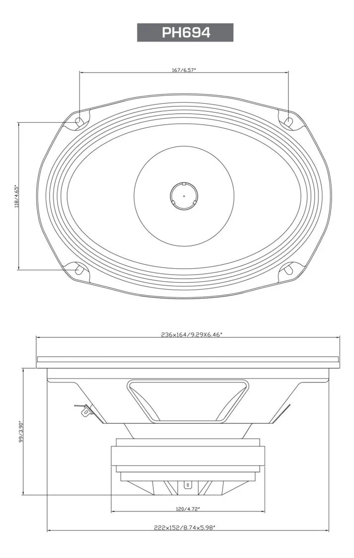 Cerwin-Vega
6x9" Pro Full-Range Coax Horn Speakers
PH694