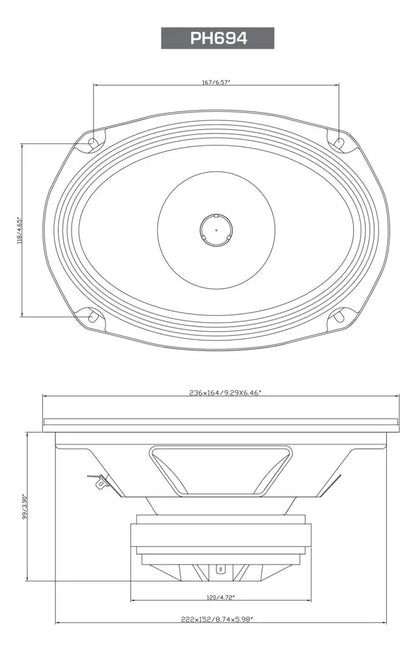 Cerwin-Vega
6x9" Pro Full-Range Coax Horn Speakers
PH694