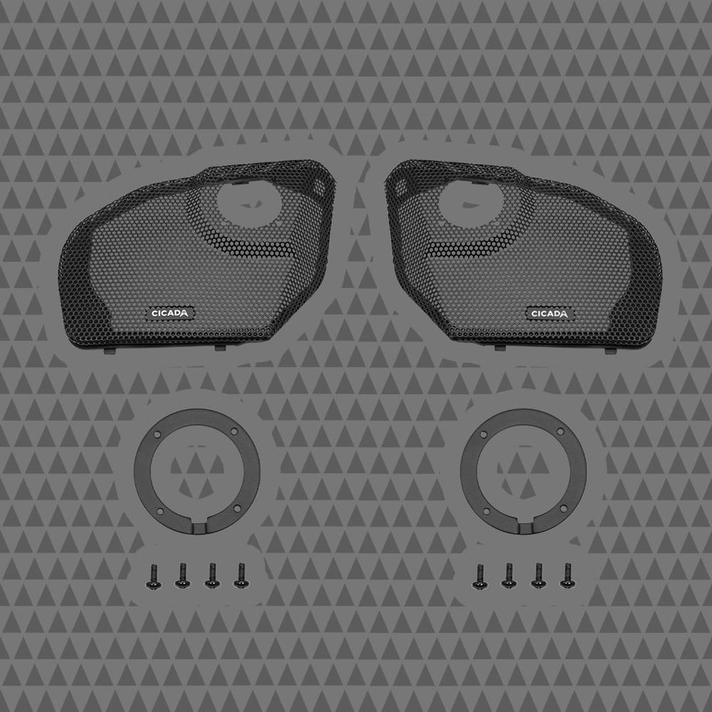 Cicada Audio 24CHDRGGT-075
Harley Road Glide Grills w/ RR075T mounts (Pair)
2024+ Road Glide Cicada Audio® Branded Grilles