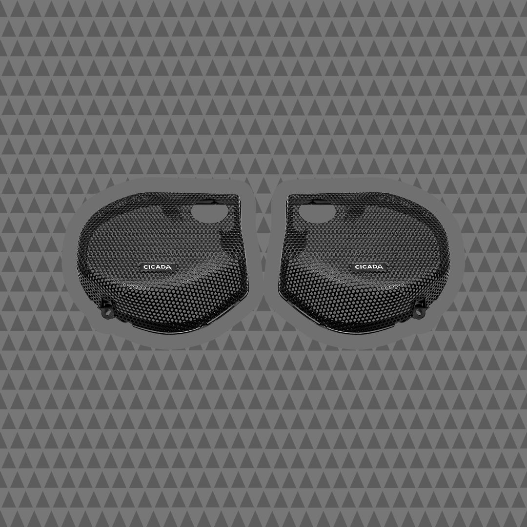 Cicada Audio 24CHDSGGT-05
Harley Street Glide Replacement Round Grills (Pair)
2024+ Street Glide Cicada Audio® Branded Grilles w/ RR05T mounts