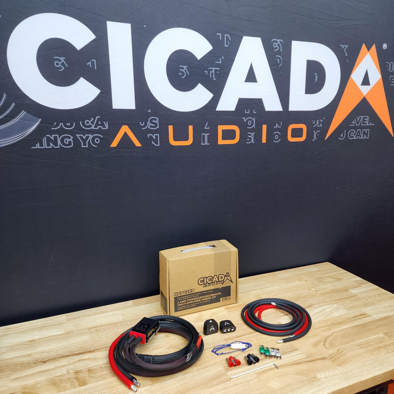 Cicada Audio® – 10 AWG Motorcycle Speaker Wire with Waterproof Quick Disconnects (Pair)
2 Gauge Power Amplifier Wiring Kit for Cicada FLX Amplifiers