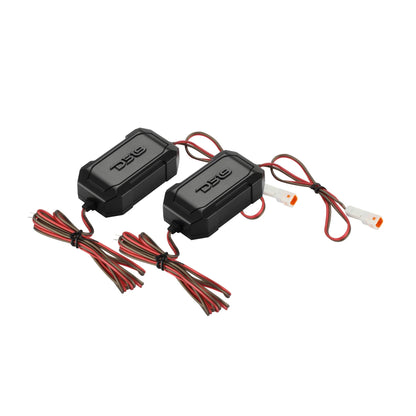 Pair of DS18 inline crossovers and wiring for Harley-Davidson front grille bullet tweeters