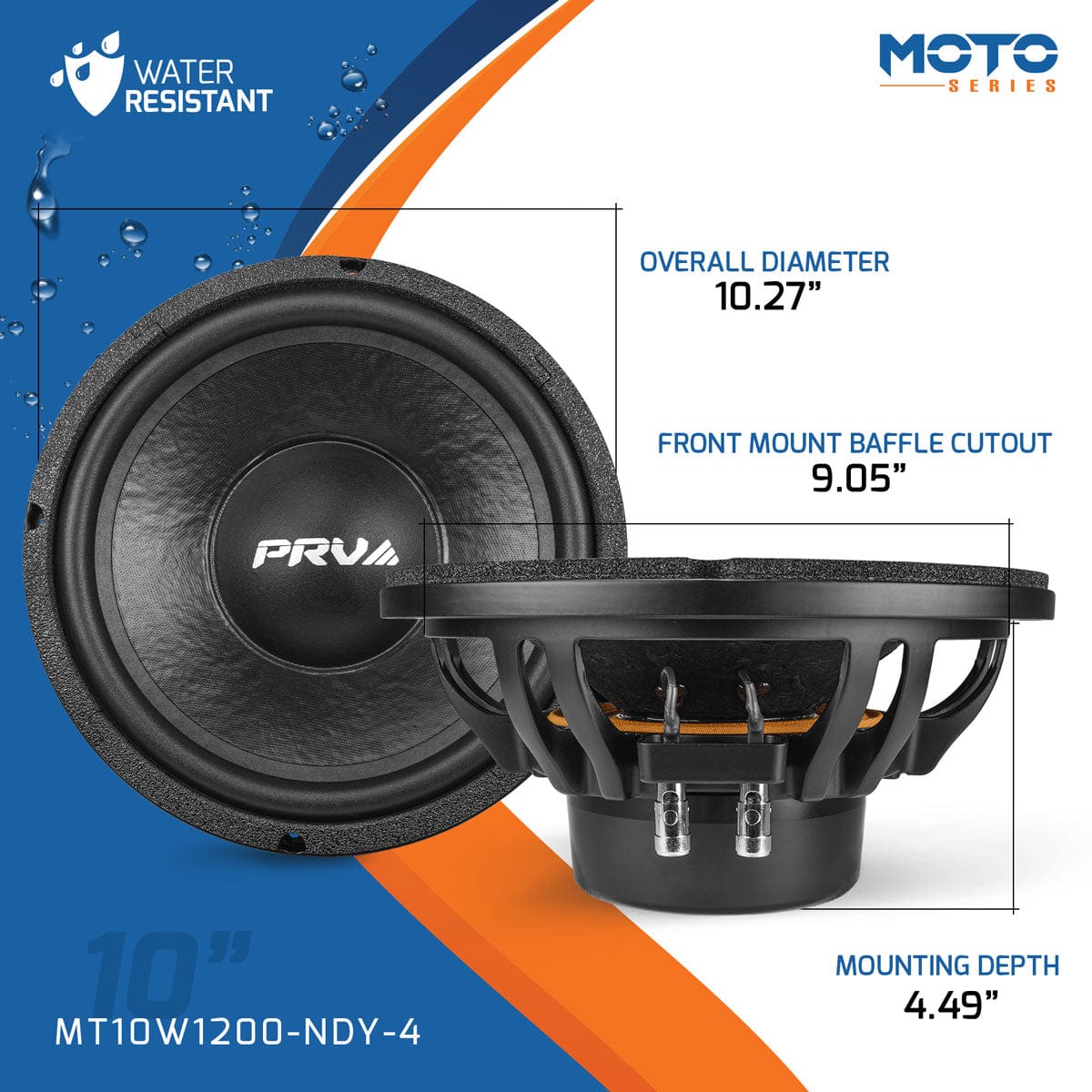10" PRO Audio Low Frequency Woofer All Weather MT10W1200-NDY-4