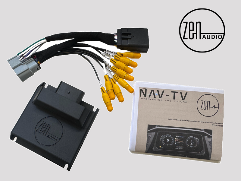 NAV-TV ZEN-H PRO Processor A2B
Plug-N-Play 8-Channel Processor For 2024-Up Harley-Davidson® Motorcycle
Works with factory headunit