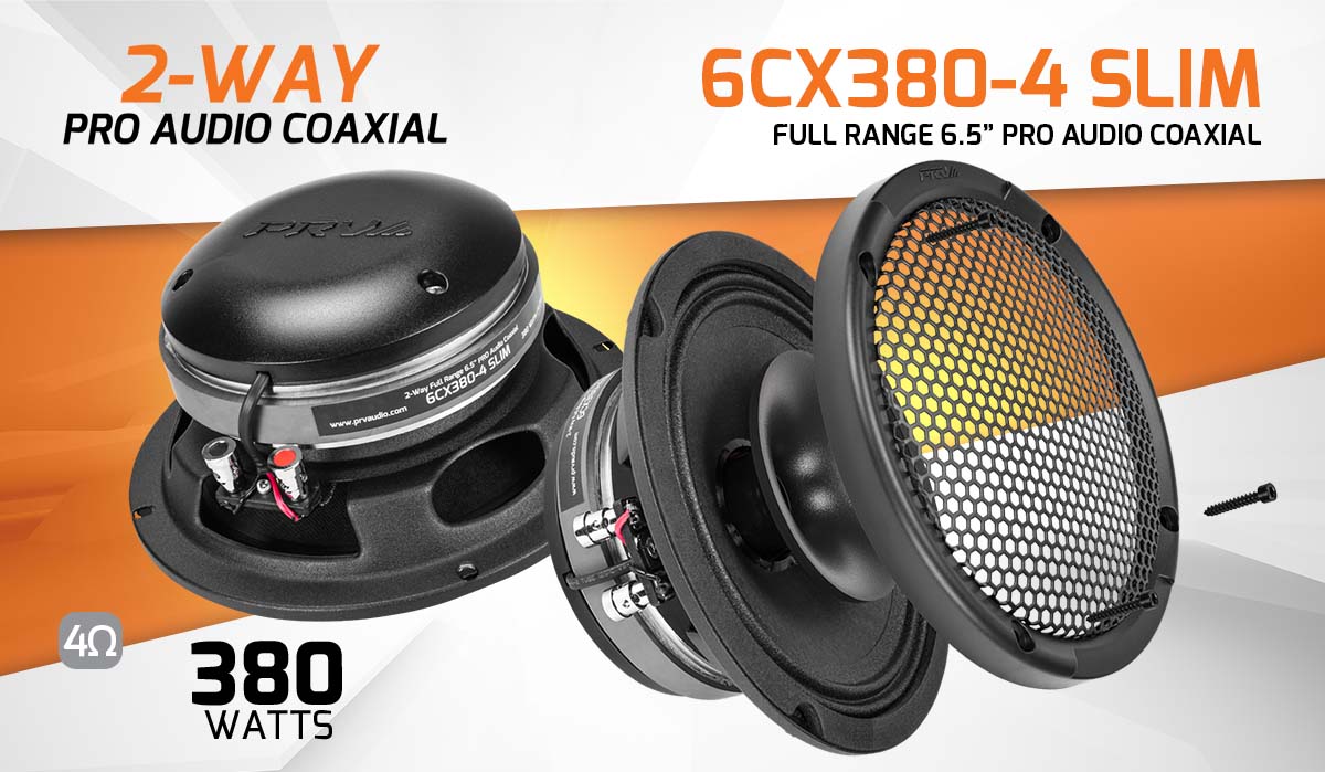 PRV Audio Speakers 6.5" Pro Coax PRV Audio 6CX380-4 SLIM Pro Coaxial Horn Speaker  6.5"