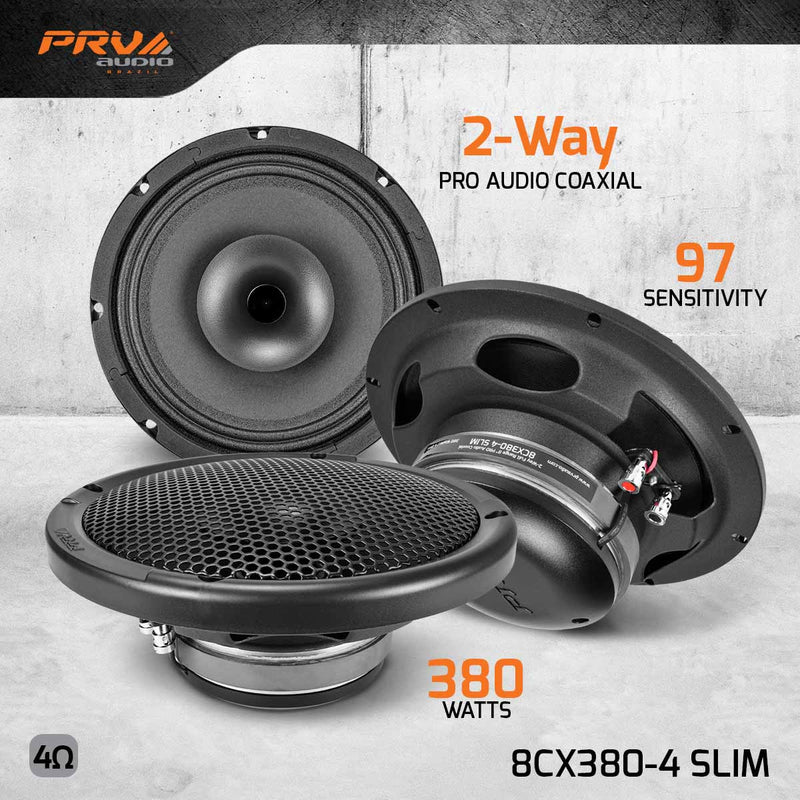 PRV Audio Speakers 6.5" Pro Coax PRV Audio 8CX380-4 SLIM Pro Coaxial Horn Speaker 8"