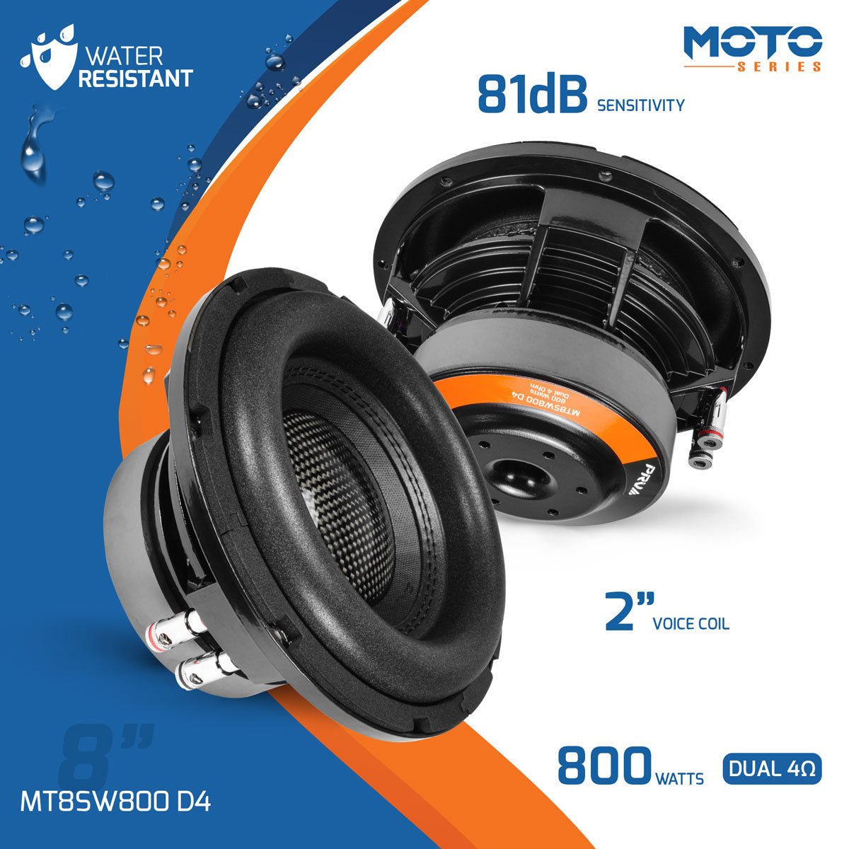 PRV Audio MT8SW800-D4 8" Shallow Subwoofer (Single)