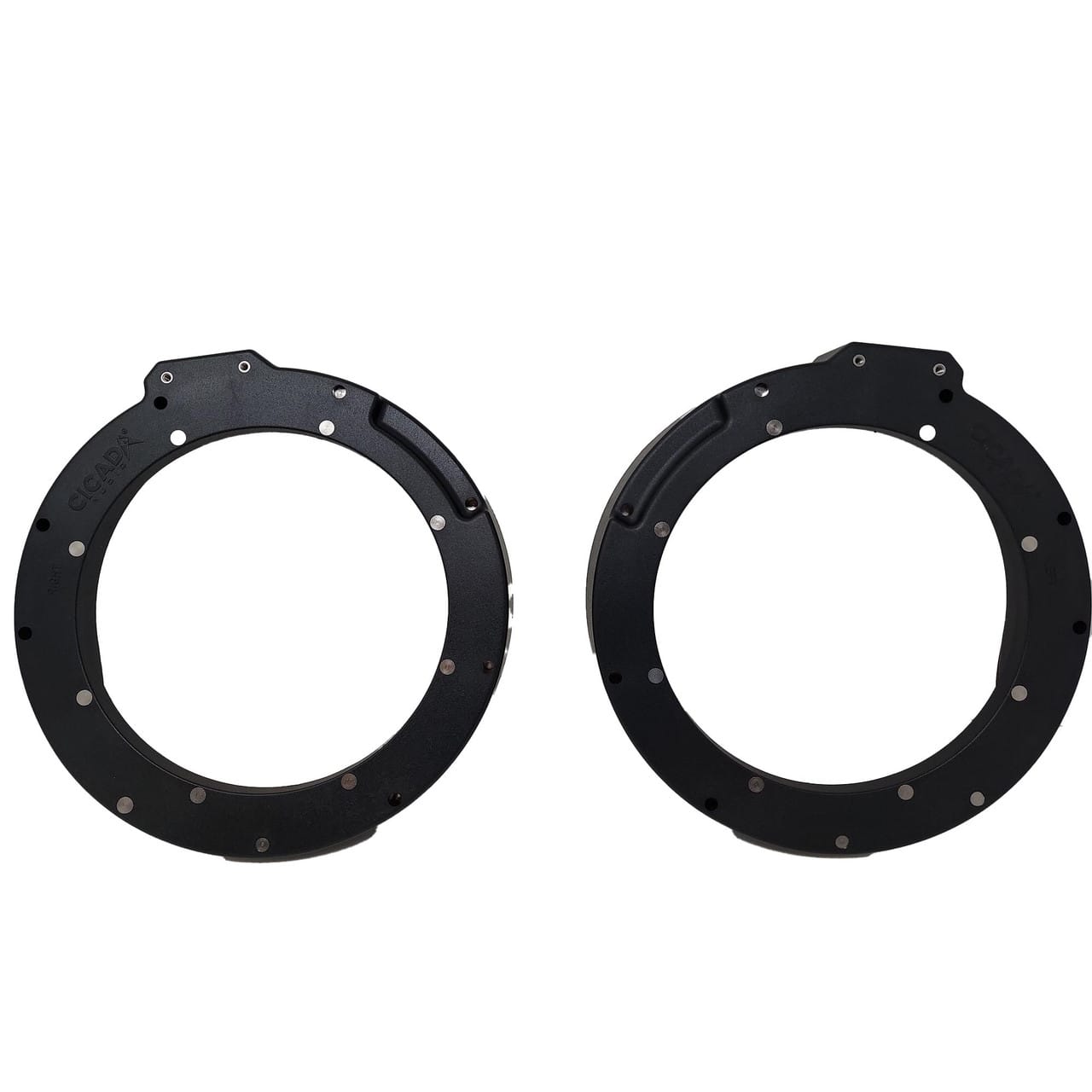 Cicada Audio 14HDRING8 8-inch cut-in saddlebag speaker mounting rings for 2014-2023 Harley-Davidson Touring