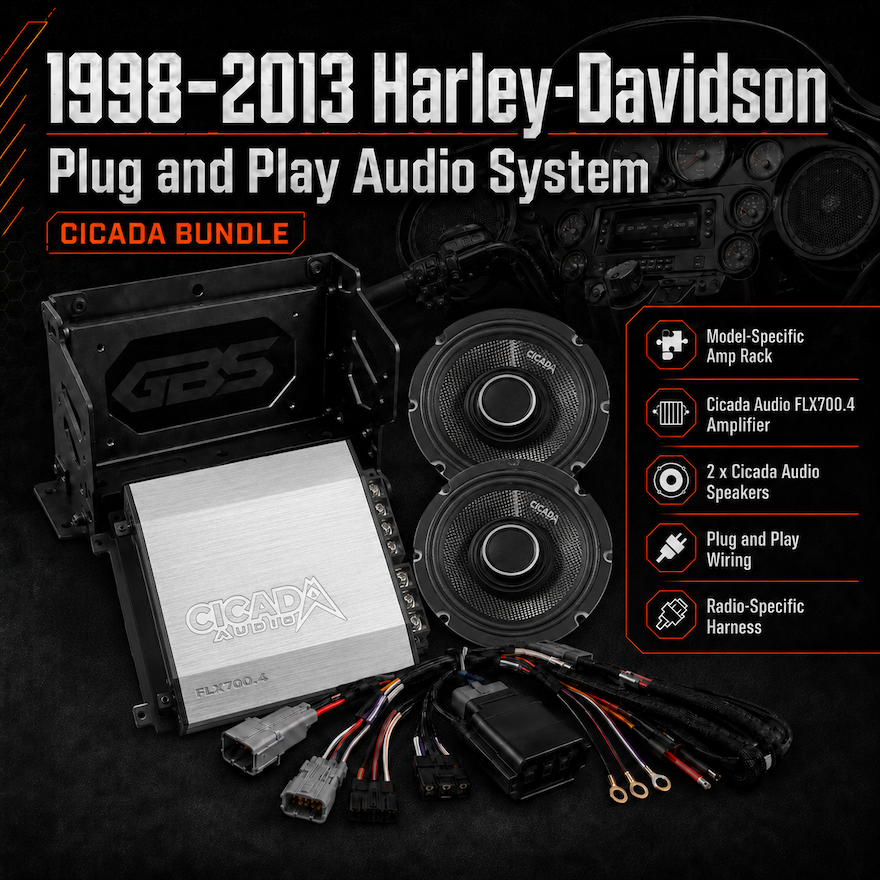 Cicada Audio 1998-2013 Harley-Davidson plug and play audio system