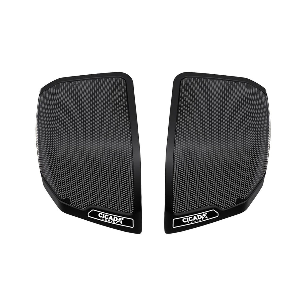 Cicada Audio 24CHDCVOLG OEM-style rear saddlebag lid speaker grilles for 2024 and newer Harley-Davidson motorcycles