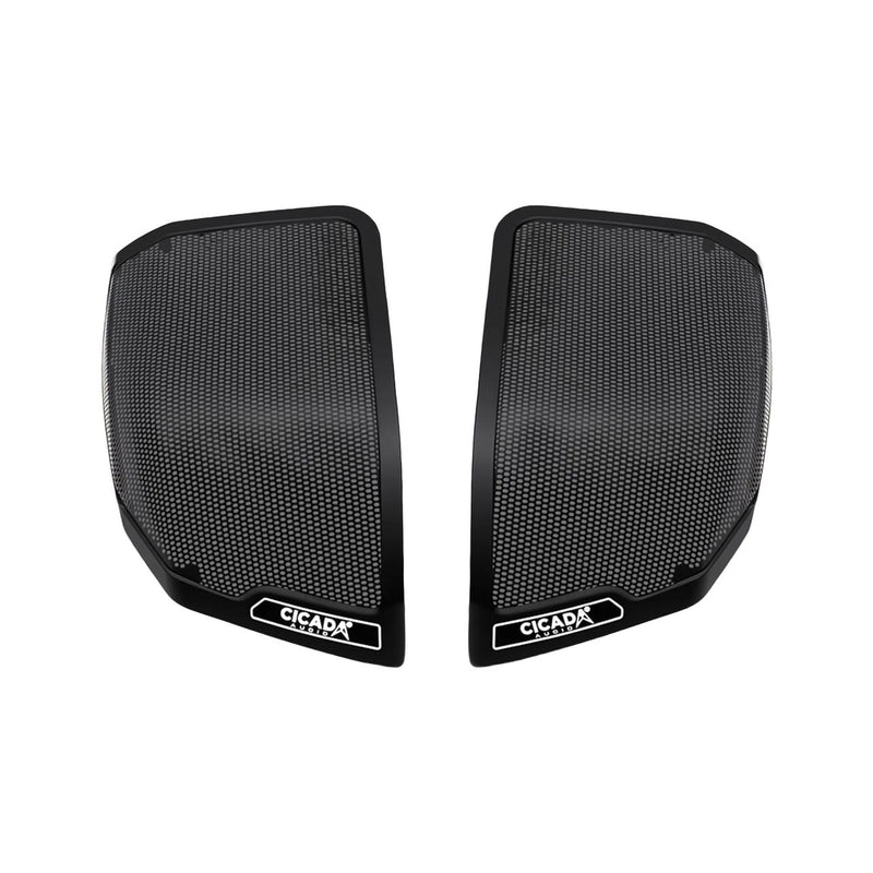Cicada Audio 24CHDCVOLG OEM-style rear saddlebag lid speaker grilles for 2024 and newer Harley-Davidson motorcycles