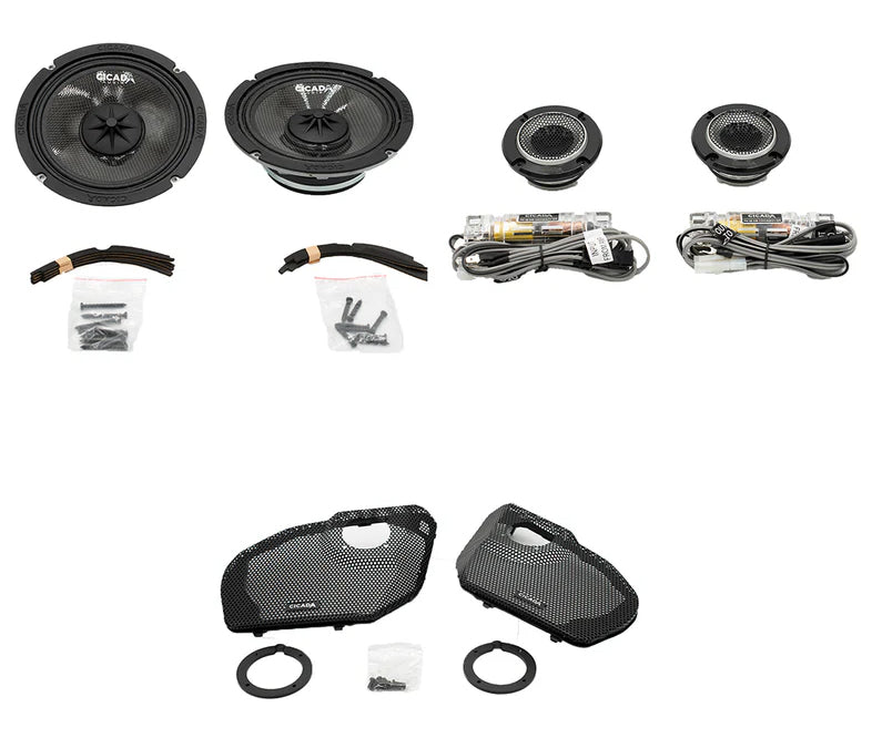 Cicada Audio 24CXK65 component speaker kit for 2024 and newer Harley-Davidson Road Glide available in 2-ohm and 4-ohm versions