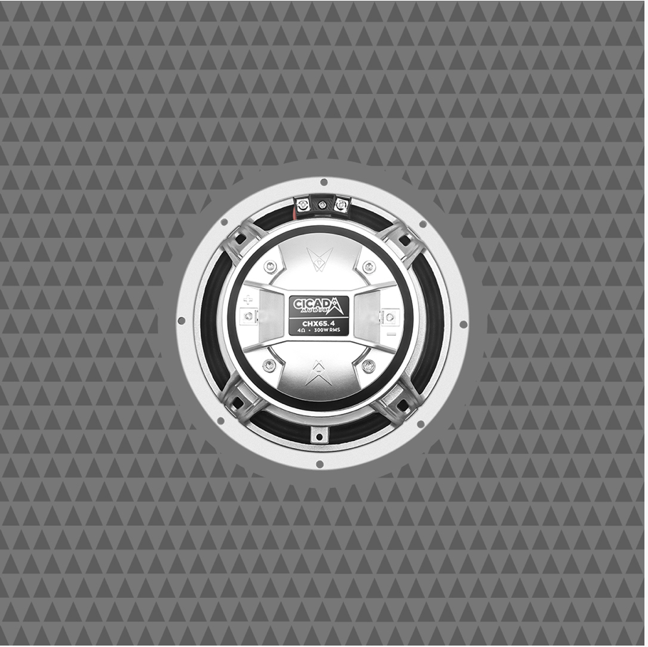 Cicada Audio CHX65 silver grille Pro Coaxial speaker for Harley Davidson touring audio upgrades