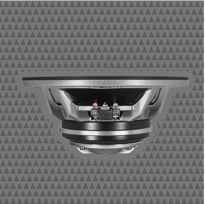 Side profile of Cicada Audio CHX8 8 inch pro coaxial horn speaker showing mounting depth for motorcycle audio installation