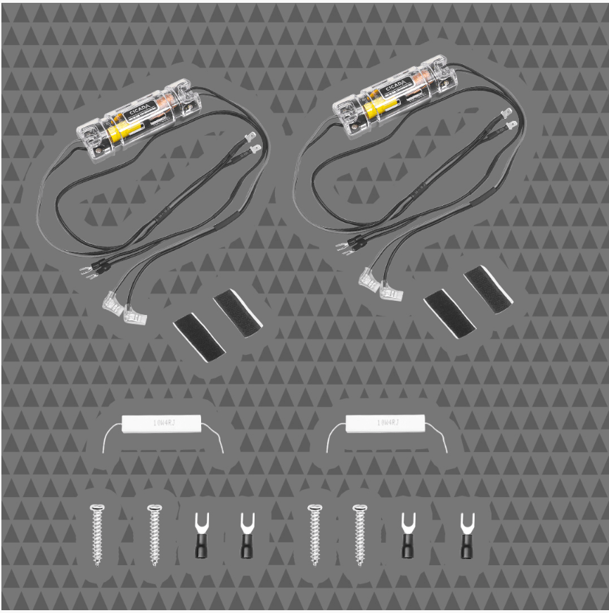 Cicada Audio CHX8 8 inch speaker kit with crossovers and hardware for Harley motorcycle audio installation