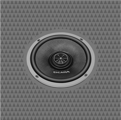 Front view of Cicada Audio CXX65 6.5 inch coaxial speaker for Harley motorcycle audio upgrades