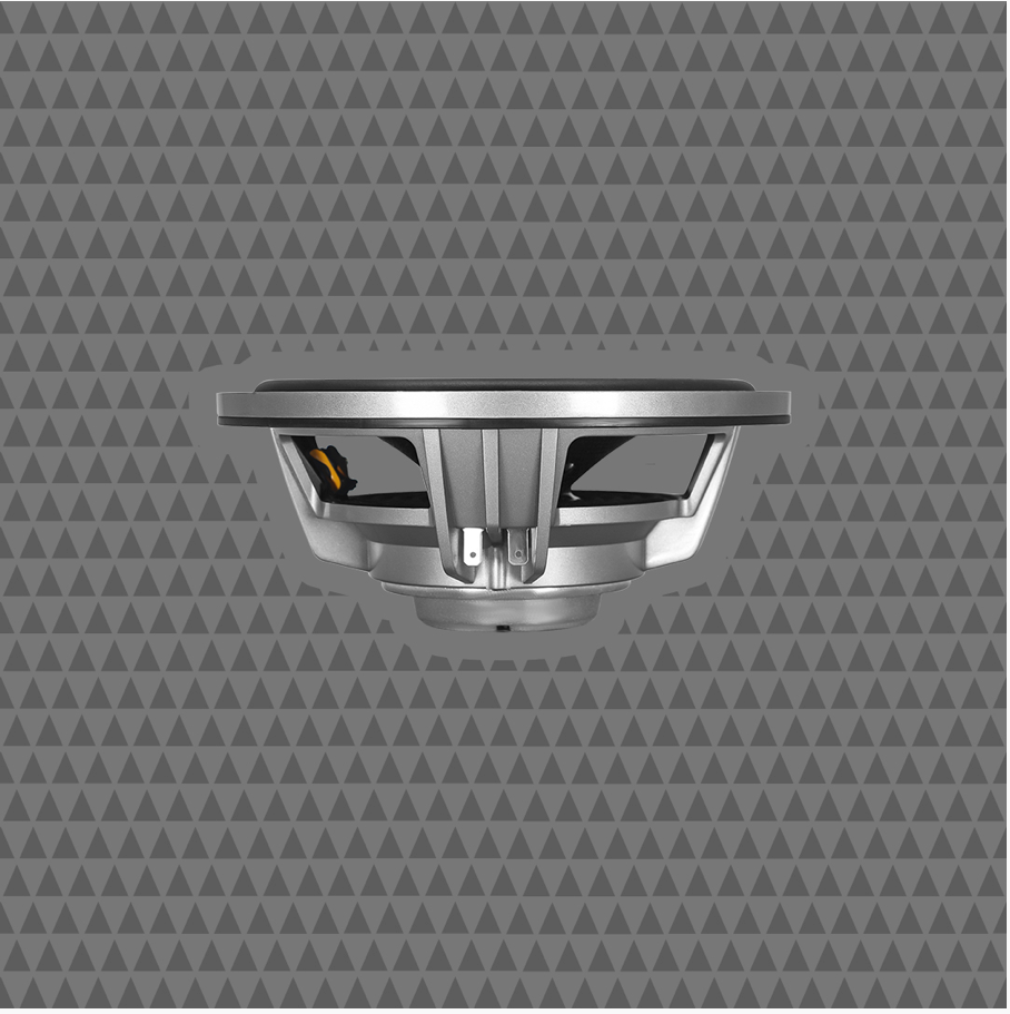 Side profile of Cicada Audio CXX65 6.5 inch coaxial speaker showing mounting depth for motorcycle audio installation