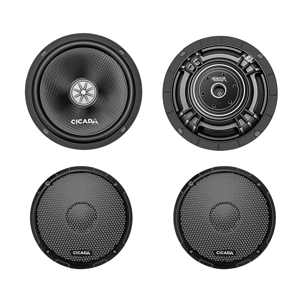 Cicada Audio CXXM8 8-inch motorcycle mid-bass speakers available in 2-ohm and 4-ohm versions