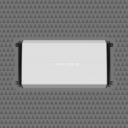 Cicada Audio FLX2000.4 4-channel amplifier top view for premium motorcycle audio builds