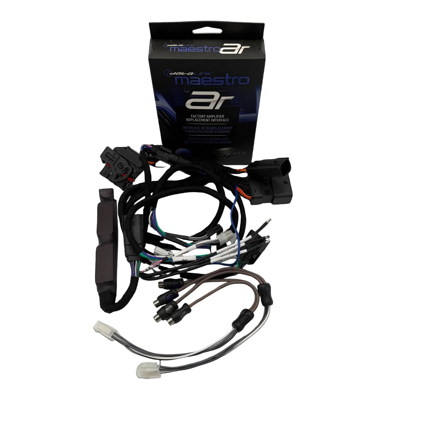Cicada Audio HDTSLINKAR-B factory radio T-harness with removable RCA and Molex amplifier connections for 2014-2023 Harley Road Glide and Street Glide