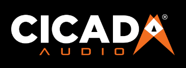 Cicada Audio logo for motorcycle speakers amplifiers and Harley bagger audio products