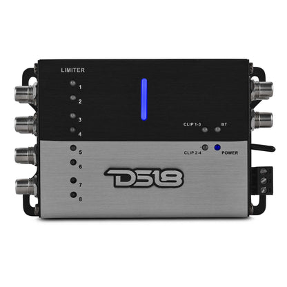 DS18 i48DSP 4-input 8-output DSP with Bluetooth app control for motorcycle audio tuning